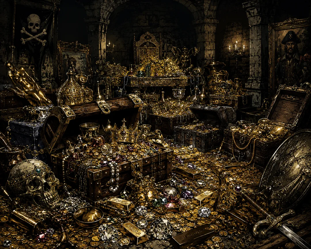 Pirate's treasure room. 
